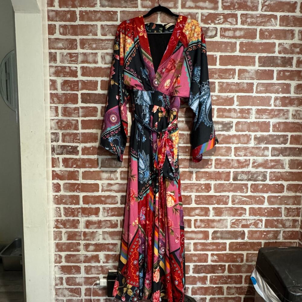 Wayward Fancies x eShakti Boho Patchwork Maxi Dress Kimono Sleeve Custom Size